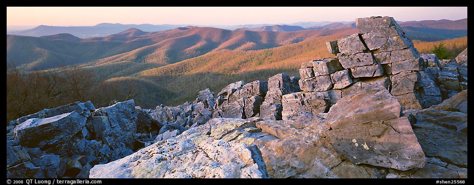 Appalachian landscape with rocks and hills. Shenandoah National Park (color)