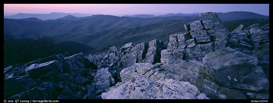 Eastern mountain landscape at dusk. Shenandoah National Park (color)