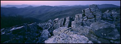 Eastern mountain landscape at dusk. Shenandoah National Park (Panoramic color)