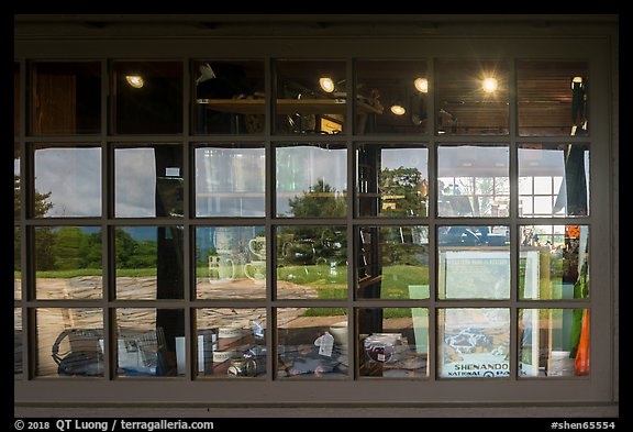 Window reflexion, Dickey Ridge Visitor Center. Shenandoah National Park (color)
