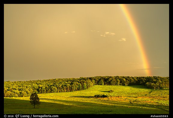 Rainbow at sunset, Big Meadows. Shenandoah National Park (color)