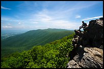 Hiker on Hawksbill Mountain. Shenandoah National Park ( color)