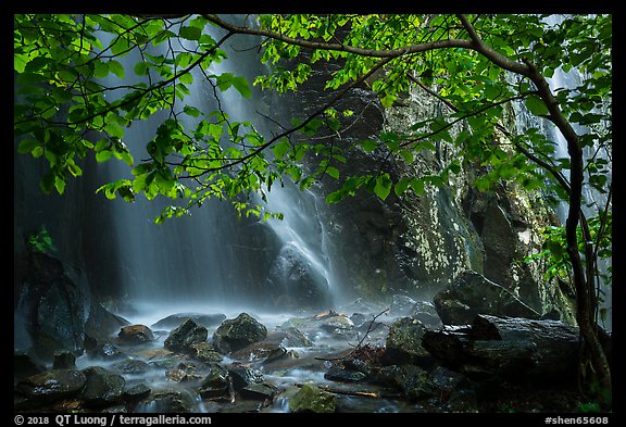 Ephemeral waterfall in Whiteoak Canyon. Shenandoah National Park (color)