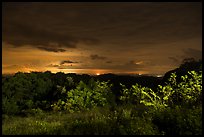 View from Thorofare Mountain Overlook at night. Shenandoah National Park, Virginia, USA.