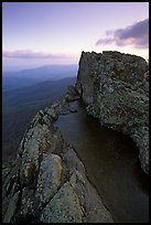 Rainwater pool, Little Stony Man, sunrise. Shenandoah National Park, Virginia, USA. (color)
