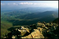 Panorama from Little Stony Man, early morning. Shenandoah National Park, Virginia, USA. (color)
