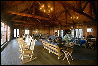 Interior hall of Shenandoah Lodge. Shenandoah National Park, Virginia, USA. (color)