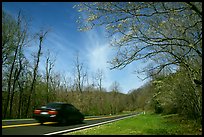 Car on Skyline drive. Shenandoah National Park, Virginia, USA. (color)