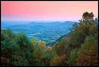 Looking west towards farmlands at sunset. Shenandoah National Park, Virginia, USA. (color)