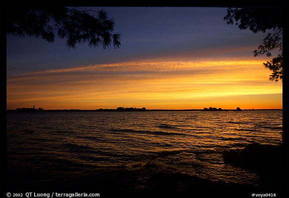 Sunrise, Kabetogama lake near Woodenfrog. Voyageurs National Park (color)