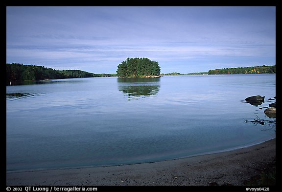 Island on Kabetogama lake near Ash river. Voyageurs National Park, Minnesota, USA.