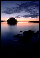 Sunset on islet on Kabetogama Lake near Ash river. Voyageurs National Park, Minnesota, USA.