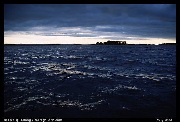 Choppy Kabetogama Lake waters during a storm. Voyageurs National Park, Minnesota, USA.