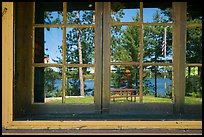 Kabetogama Lake window reflexion, Ash River visitor center. Voyageurs National Park ( color)