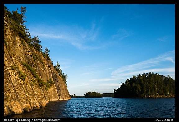 Grassy Bay Cliffs formed by Lac La Croix biotite granite batholith. Voyageurs National Park (color)