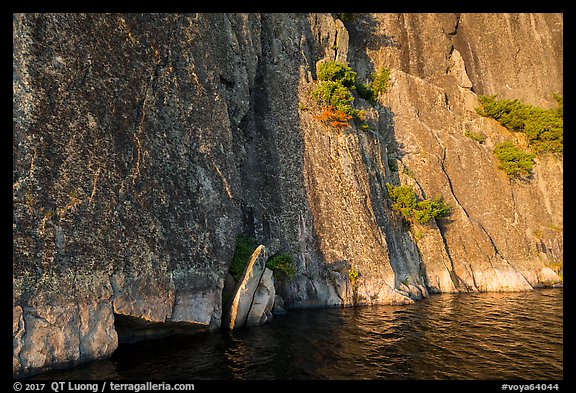 Cliff base, Grassy Bay. Voyageurs National Park (color)