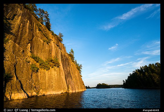 Grassy Bay Cliffs, late afternoon. Voyageurs National Park (color)