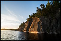 Grassy Bay Cliffs at sunset, Sand Point Lake. Voyageurs National Park ( color)