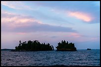 Islets at sunset, Rainy Lake. Voyageurs National Park ( color)