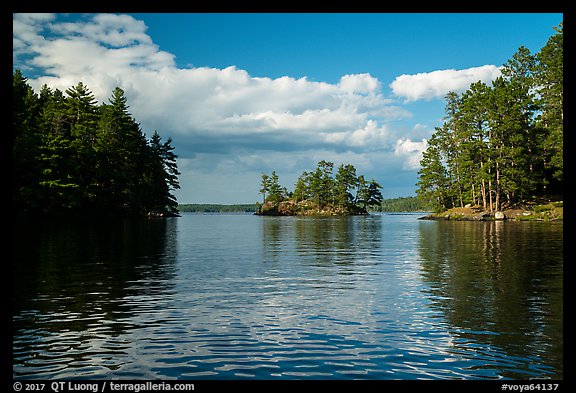 Islet and reflections, Sand Point Lake. Voyageurs National Park (color)
