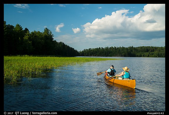 Canoing in Sand Point Lake. Voyageurs National Park (color)