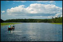 Canoe on small arm of Sand Point Lake. Voyageurs National Park ( color)