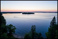 Aerial view of Woodenfrog shore at sunset, Kabetogama Lake. Voyageurs National Park ( color)