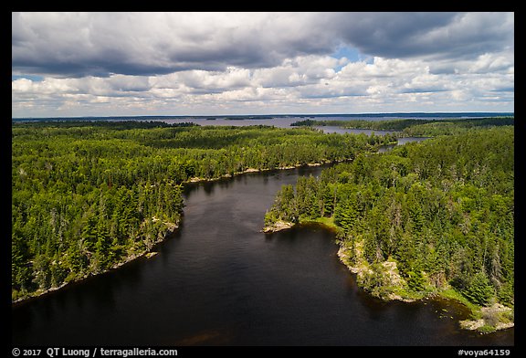 Aerial view of American Channel, Rainy Lake. Voyageurs National Park (color)