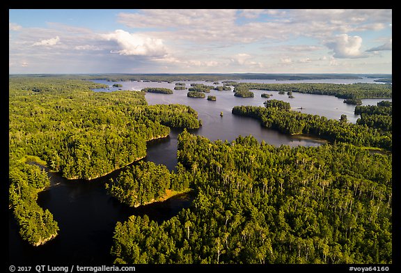 Aerial view of Namakan Narrows, Namakan Lake. Voyageurs National Park (color)