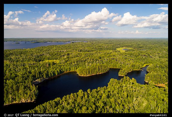 Aerial view of Namakan Narrows and Sand Point Lake. Voyageurs National Park (color)