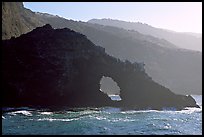 Sea arch and ridges, Santa Cruz Island. Channel Islands National Park, California, USA.