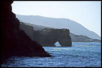 Coastline with sea arch, Santa Cruz Island. Channel Islands National Park, California, USA.