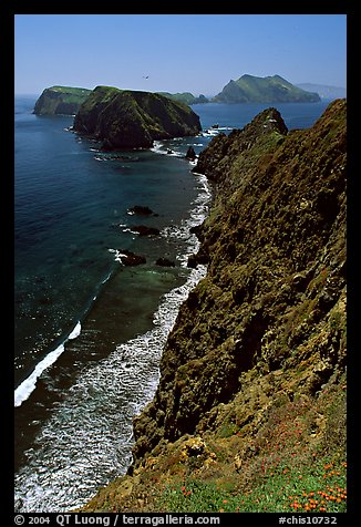 Cliffs near Inspiration Point, East Anacapa Island. Channel Islands National Park, California, USA.