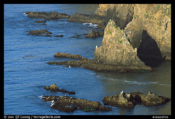 Rocky shoreline of Middle Anacapa Island. Channel Islands National Park, California, USA.