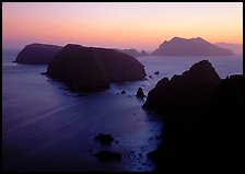 Sunset over island chain, Anacapa Island. Channel Islands National Park, California, USA.