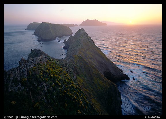 Inspiration point, sunset, Anacapa Island. Channel Islands National Park, California, USA.