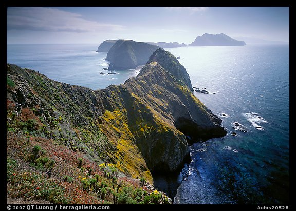 Chain of islands, afternoon, Anacapa Island. Channel Islands National Park, California, USA.