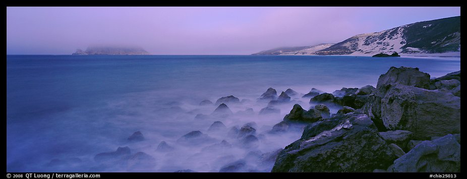 Coastal seascape at dusk, San Miguel Island. Channel Islands National Park (color)