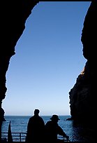 Looking out from inside Painted Cave, Santa Cruz Island. Channel Islands National Park, California, USA. (color)