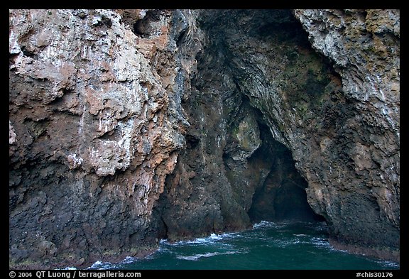 Entrance of Painted Cave, Santa Cruz Island. Channel Islands National Park, California, USA.