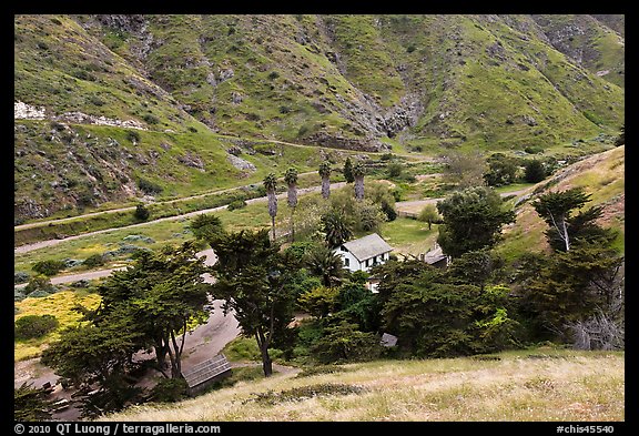 Scorpion Ranch in Scorpion Canyon, Santa Cruz Island. Channel Islands National Park, California, USA.