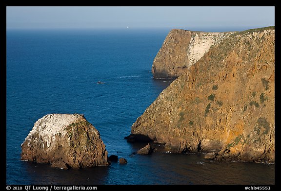 North shore ocean seacliffs, Santa Cruz Island. Channel Islands National Park, California, USA.