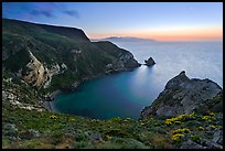 Twilight, Potato Harbor, Santa Cruz Island. Channel Islands National Park, California, USA. (color)