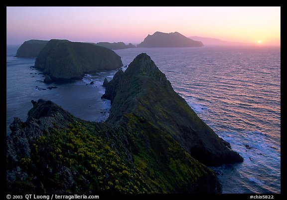 Inspiration point, sunset, Anacapa Island. Channel Islands National Park (color)