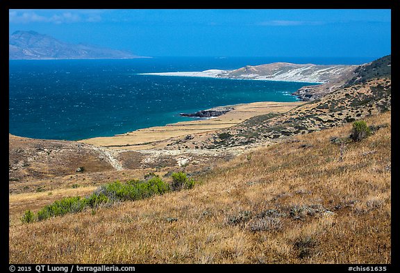 View over Skunk Point from marine terrace, Santa Rosa Island. Channel Islands National Park, California, USA.