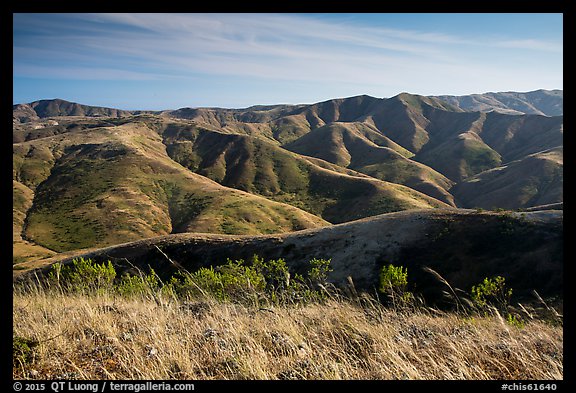 Soledad Peak range from Black Mountain, Santa Rosa Island. Channel Islands National Park (color)