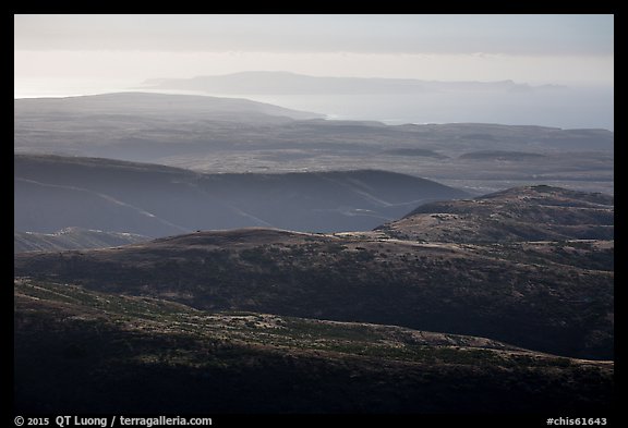 View westward with San Miguel Island, Santa Rosa Island. Channel Islands National Park (color)