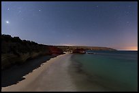 Bechers Bay and Carrington Point at night, Santa Rosa Island. Channel Islands National Park, California, USA.