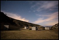 Campground at night, Santa Rosa Island. Channel Islands National Park, California, USA.