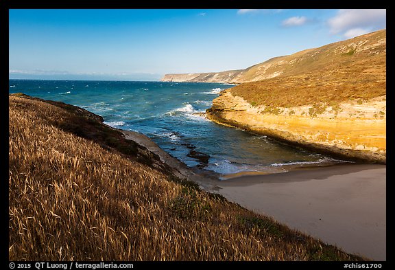 Beach at the mouth of Lobo Canyon, Santa Rosa Island. Channel Islands National Park (color)